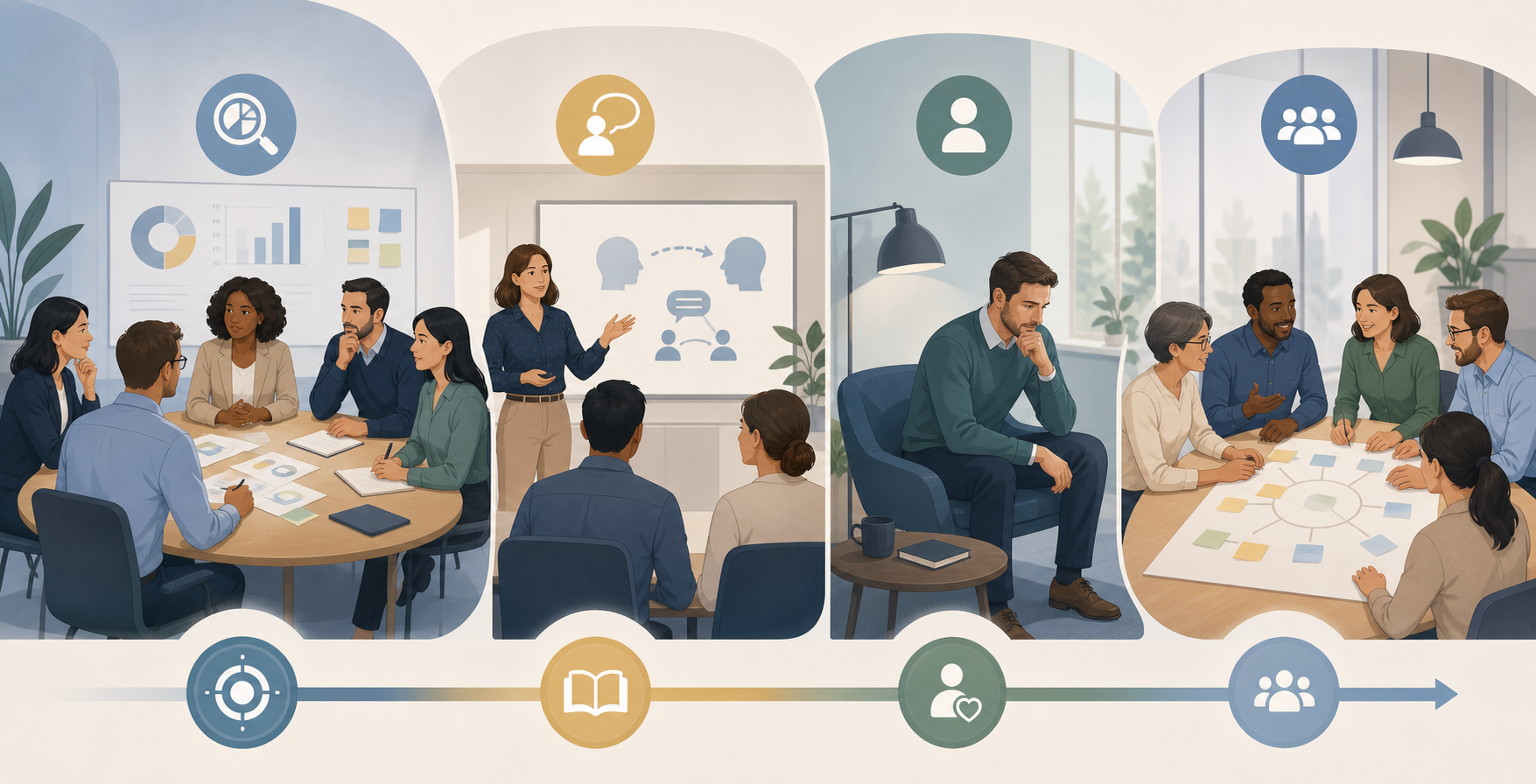 Abstract Diagram of Manager Coaching and Team Training